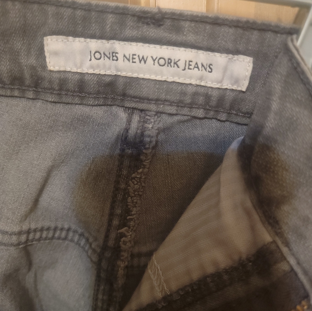 Womens Plus Sz 22W Jones New York Jeans Gray Beaded - Picture 8 of 8